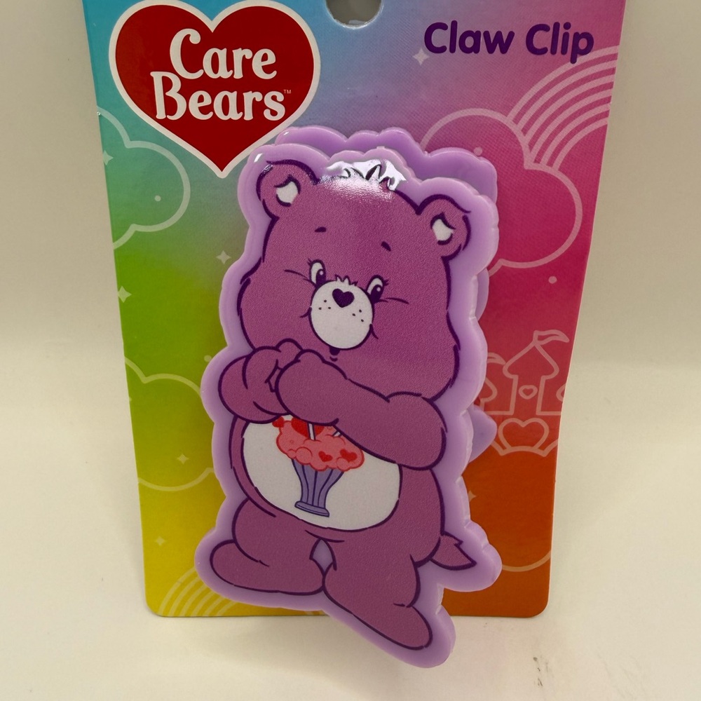 Care Bears Share Bear purple Claw Hair Clip nWT